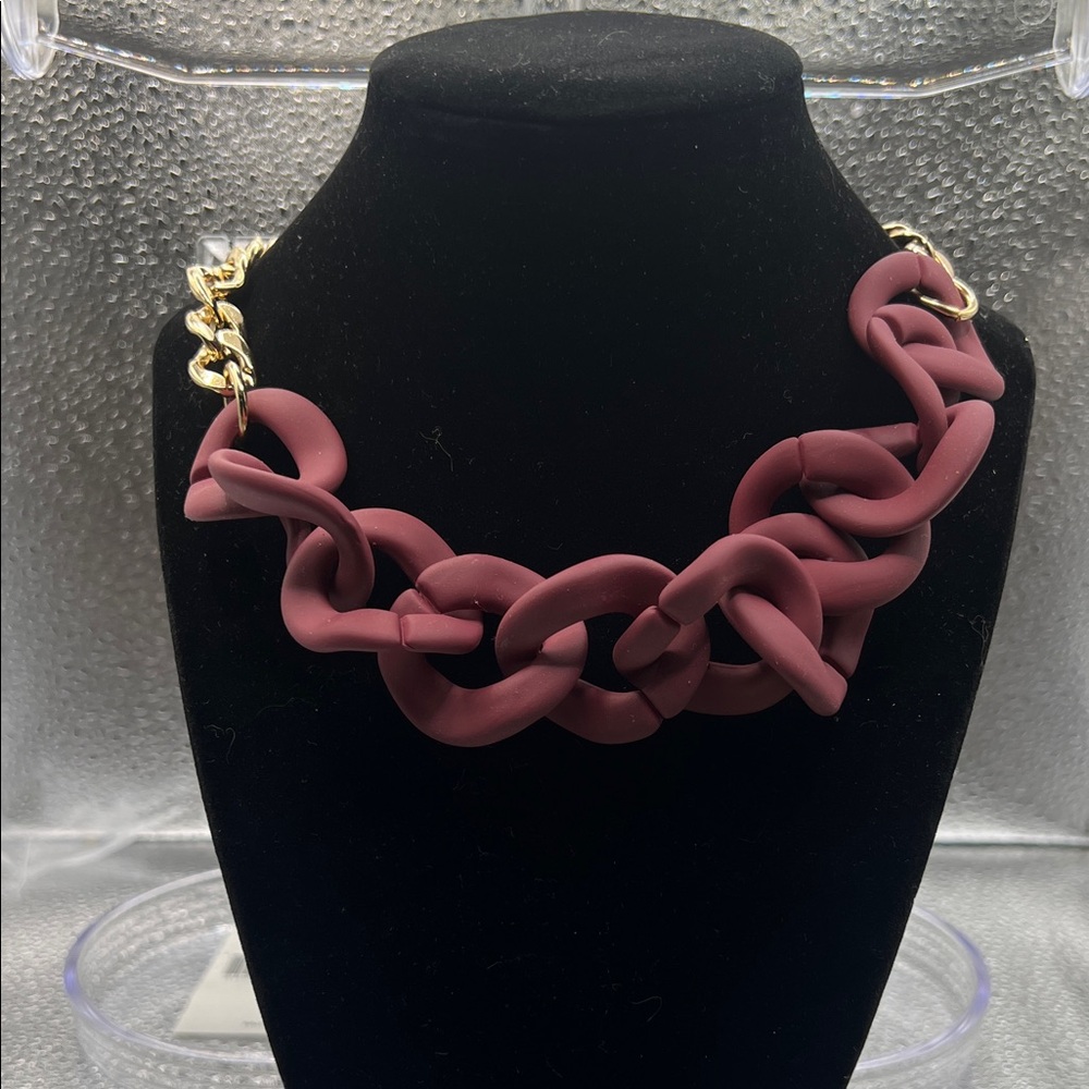 Chunky Gold and Purple Chain Necklace